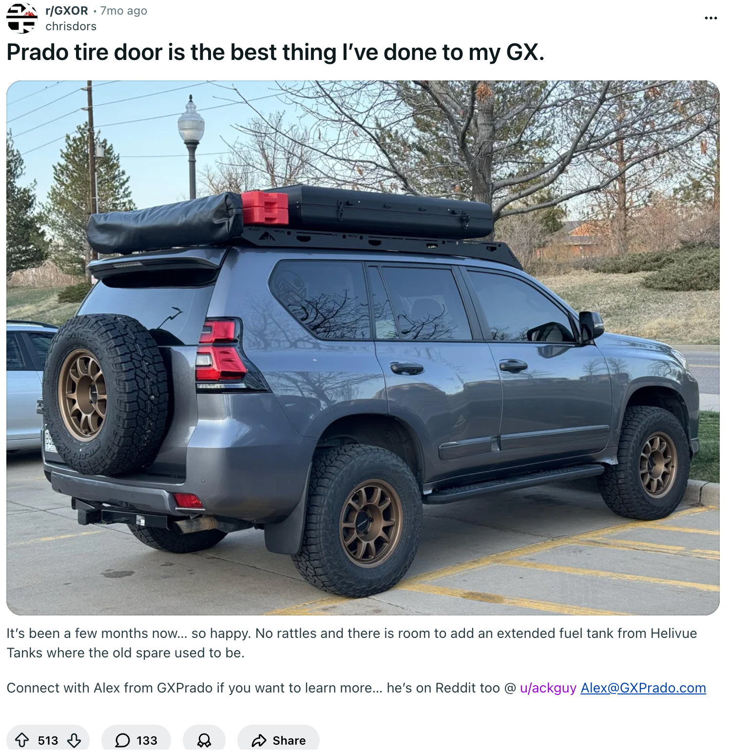 GXPRADO Tire Door Is The Best Thing I've Done To My GX