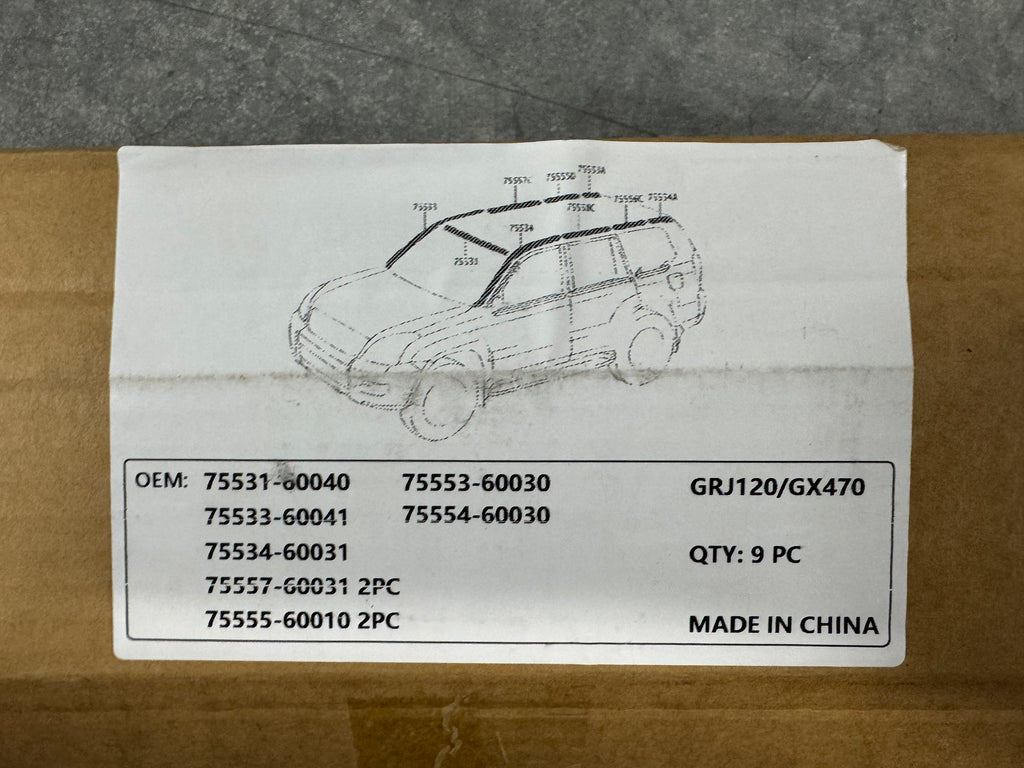 GX470/Prado 120 Windshield and Drip Rail Moulding